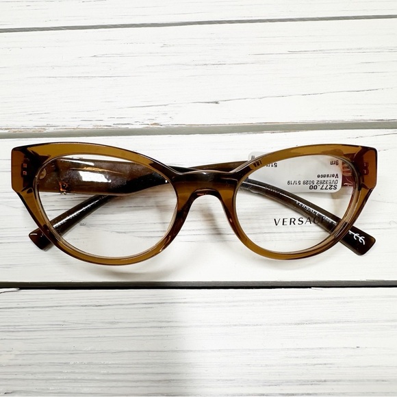 NEW VERSACE Cat Eye Brown Eyeglasses Frame - Picture 2 of 7